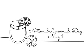 line art of National Lemonade Day good for National Lemonade Day celebrate. line art. illustration.