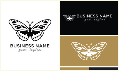 butterfly line vector logo template