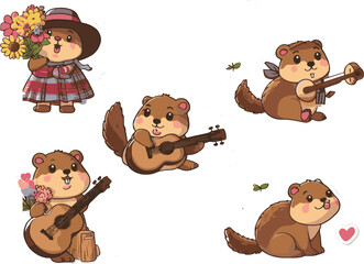 teddy bear set sticker