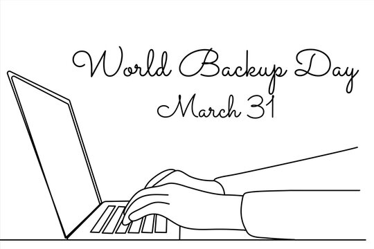 line art of World Backup Day good for World Backup Day celebrate. line art. illustration.