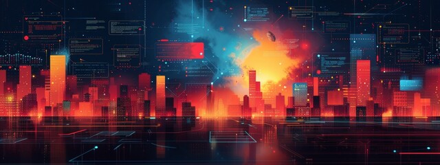 Night Cityscape Digital Painting