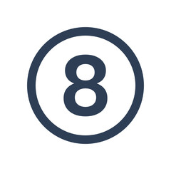 8 Icon Numeric Number inside Circle. Two Icon vector illustration