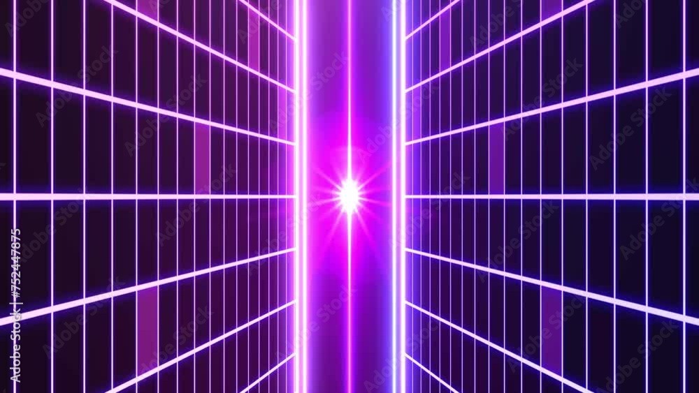 Sticker retro style 80s sci-fi background futuristic with laser grid landscape. digital cyber surface style 