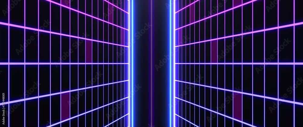 Poster retro style 80s sci-fi background futuristic with laser grid landscape. digital cyber surface style 