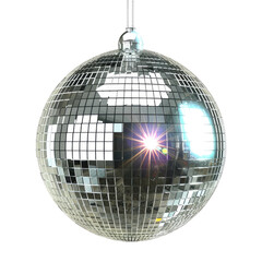 Disco Ball with Reflective Mirrors PNG, Transparent Image without background, Concept of party, dance, and nightclub atmosphere