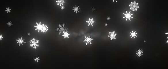 Snowflakes - Christmas Card - Snowflakes Of Paper In Frame