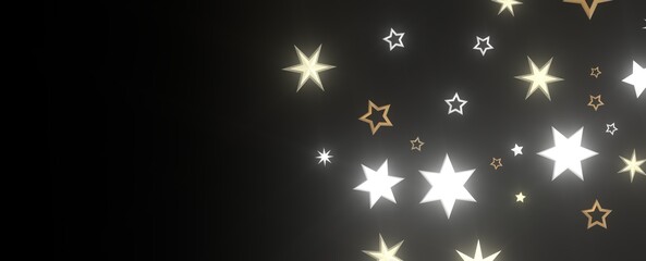 Shimmering Starry Christmas: Spectacular 3D Illustration Showcasing Falling Holiday Stars