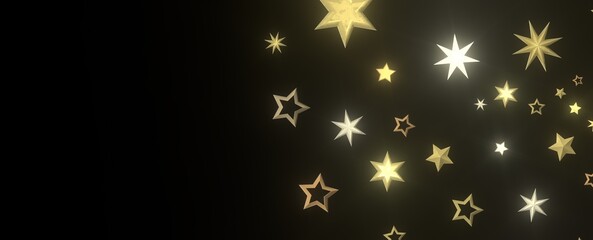 XMAS Stars - stars. Confetti celebration, Falling golden abstract decoration for party, birthday celebrate,