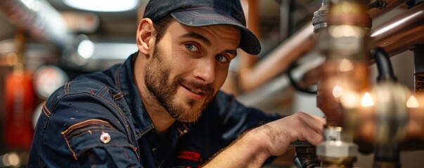 Plumber Solving Complex Problems with Expertise: With a Determined Stance and Expert Skillset, a Capable Plumber