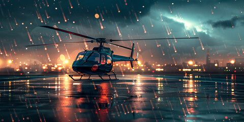 Military helicopter battle scene war army conflict fight.AI Generative - obrazy, fototapety, plakaty