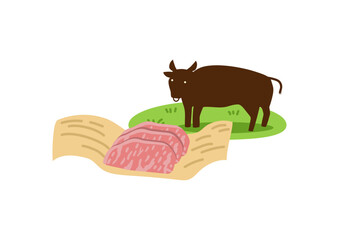 霜降り和牛のイラスト