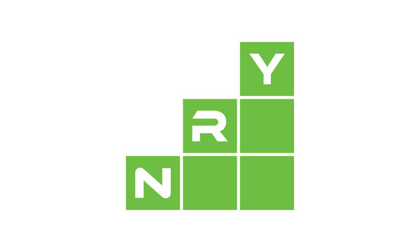 NRY initial letter financial logo design vector template. economics, growth, meter, range,  profit, loan, graph, finance, benefits, economic, increase, arrow up, grade, grew up, topper, company, scale