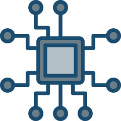 Fototapeta premium Cpu Line Filled Grey