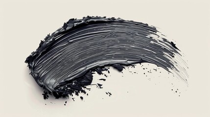 Detailed view of a brush stroke in black on white surface