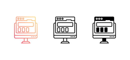 Wireframe icon design with white background stock illustration