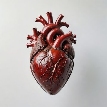 human heart anatomy model on white
