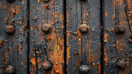 Rusty Metal Door with Flaking Orange Paint