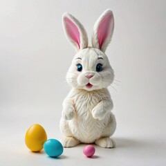 Fototapeta premium white bunny rabbit on a white background 