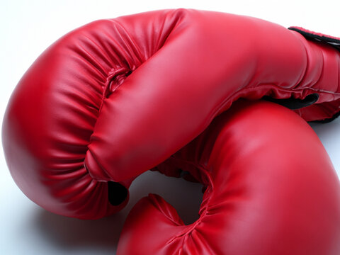gants de boxe rouges sur fond blanc en ia
