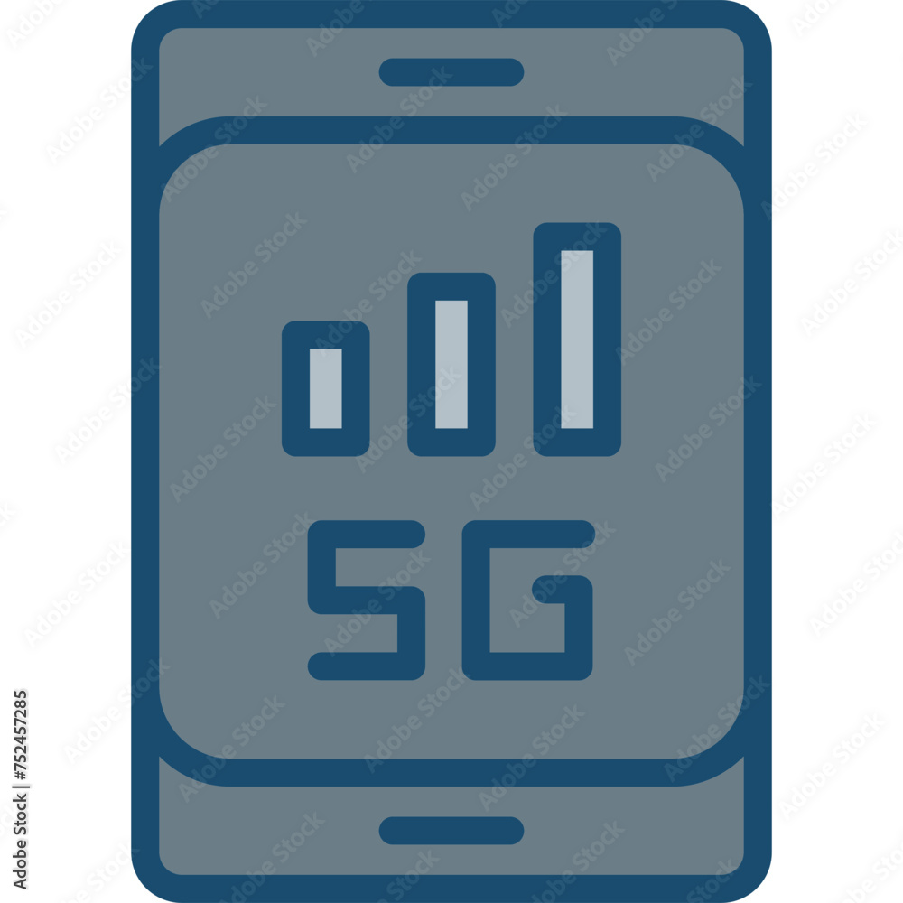 Poster 5g line grey filled icon