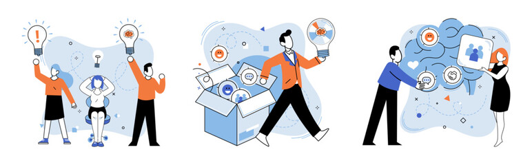 Thinking differently vector illustration. Unleash your creativity its key to making decisions differently The thinking differently metaphor is compass guiding you to innovation Your personality