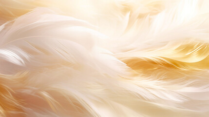 background white and gold  feathers, airy design, texture feathers, minimalist, softness,  light, elegant