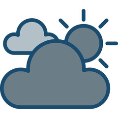 Cloud Line Filled Grey