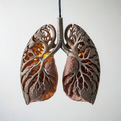 human lungs on white
