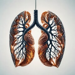 human lungs on white
 - obrazy, fototapety, plakaty