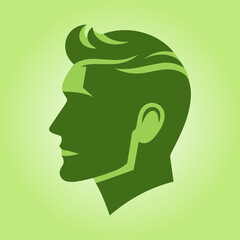 man head icon silhouette. Male profile sign, face silhouette logo