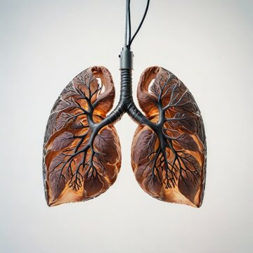 human lungs on white
