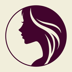 beauty logo vector template. woman silhouette vector icon illustration