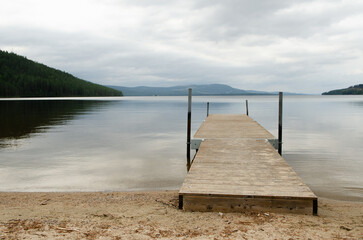 wooden pier on the lake