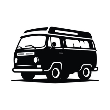 recommend clip art: Classic Camper Van Silhouette