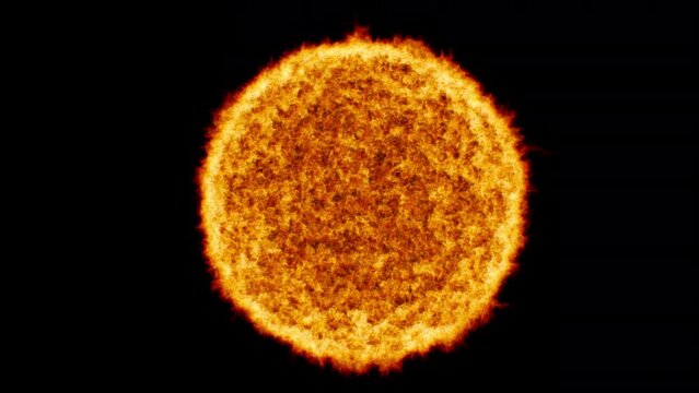 Burning sun (orange star). 3D generated animation fx. Has alpha channel (ProRes, 4K only) for easy compositing.
