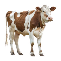 Cow and calf  isolated on transparent png.
