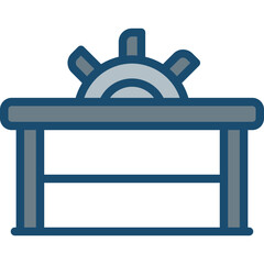 Table Saw Line Filled Grey