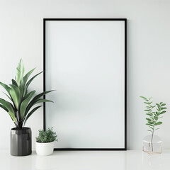 Minimalist A4 Black Frame on Wall