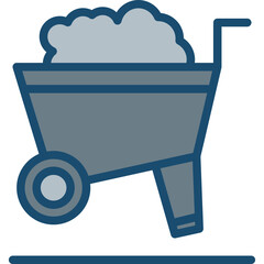 Wheelbarrow Line Filled Grey