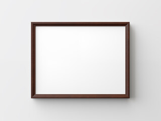 43 Blank White Picture Frame Mockup with Brown Border