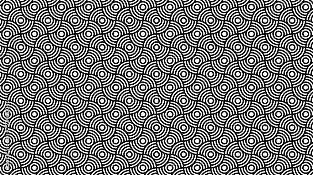 Poster abstract wave pattern. seamless geometric background with circle line. geometric abstract pattern ba