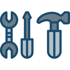 Tools Line Filled Grey