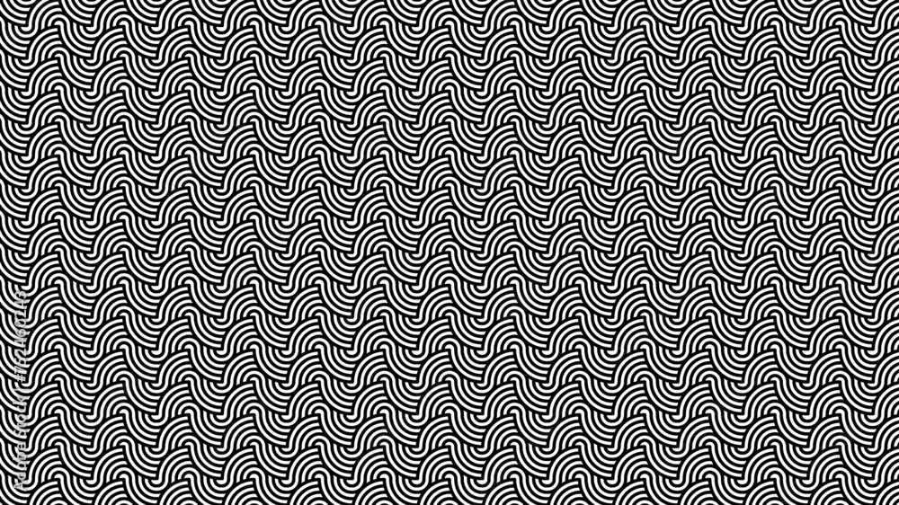 Poster abstract background seamless pattern with wavy striped. seamless geometric background with circle li