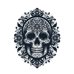 Skull design isolated on white background.