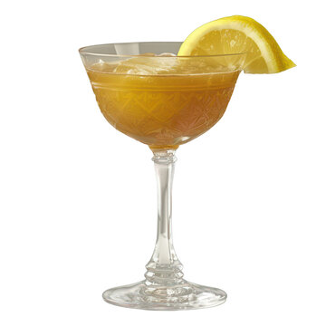 Cocktail sidecar isolated on transparent png.
