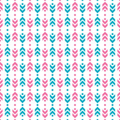 Blue and pink arrows and points pattern