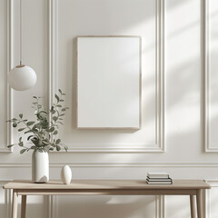 Fototapeta na wymiar Minimalistic Table Design with Clean Blank Table Art