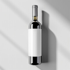 Clean White Wine Bottle 3D Mockup