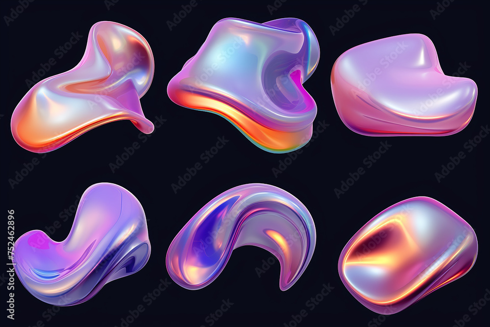 Poster set of abstract modern graphic elements. dynamical colored forms and line. gradient abstract banners
