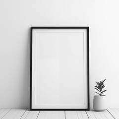 Empty Frame on White Background - Side View Photography